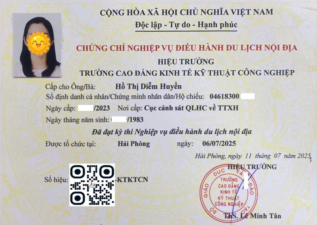 Chứng chỉ hướng dẫn viên du lịch nội địa