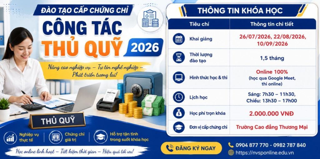 Khóa Học Nghiệp Vụ Thủ Quỹ 2026