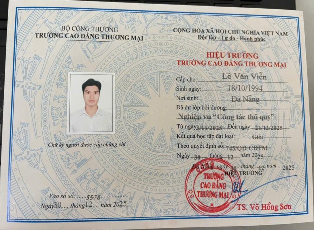 Chứng chỉ Nghiệp Vụ Thủ Quỹ