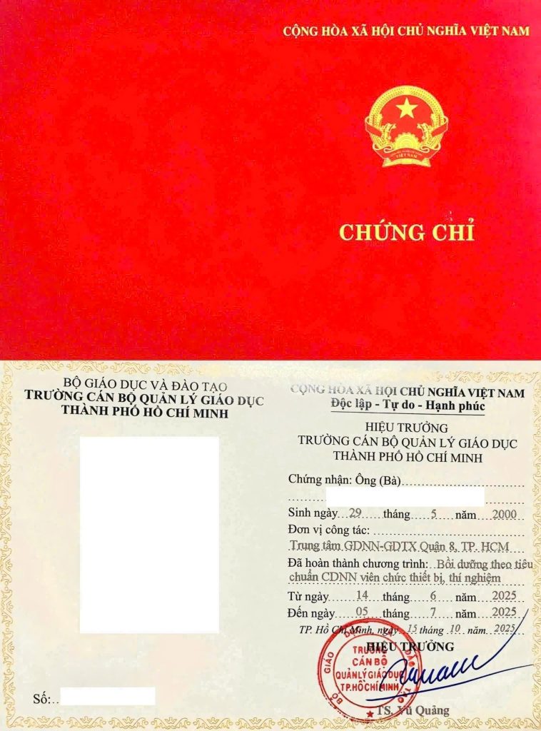 Bồi Dưỡng Chuẩn Chức Danh Viên Chức Thiết Bị – Thí Nghiệm 2026