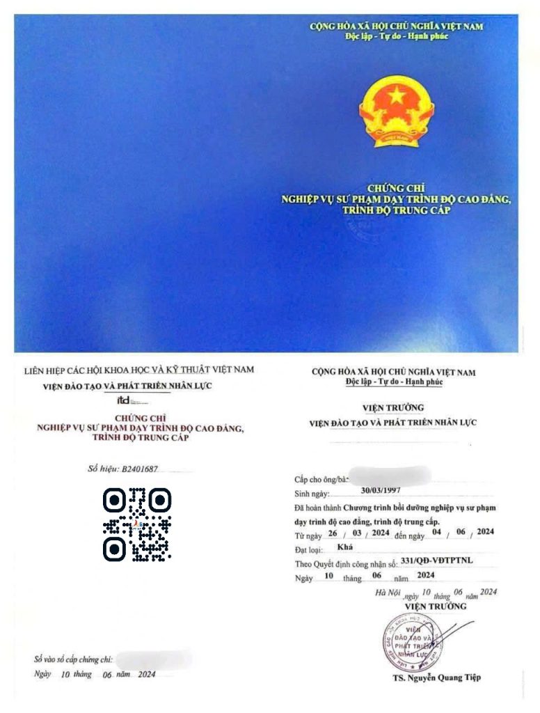 Nghiệp Vụ Sư Phạm Trung Cấp – Cao Đẳng Khóa 56