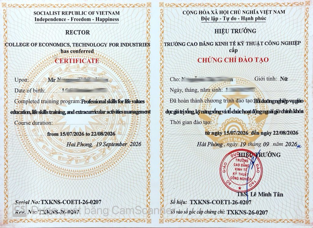Khóa học Bồi dưỡng Kỹ năng sống