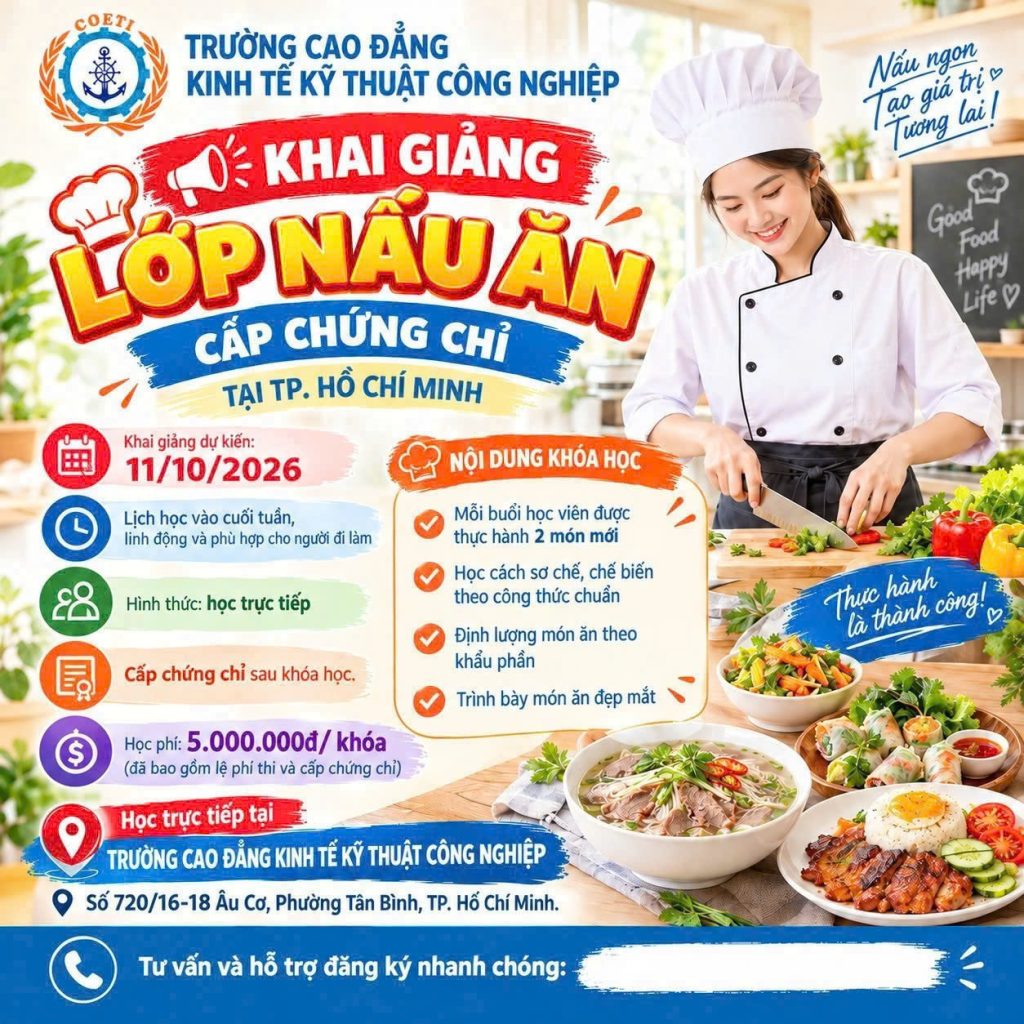 Khóa Học Nấu Ăn Cơ Bản Tại Hồ Chí Minh 2026